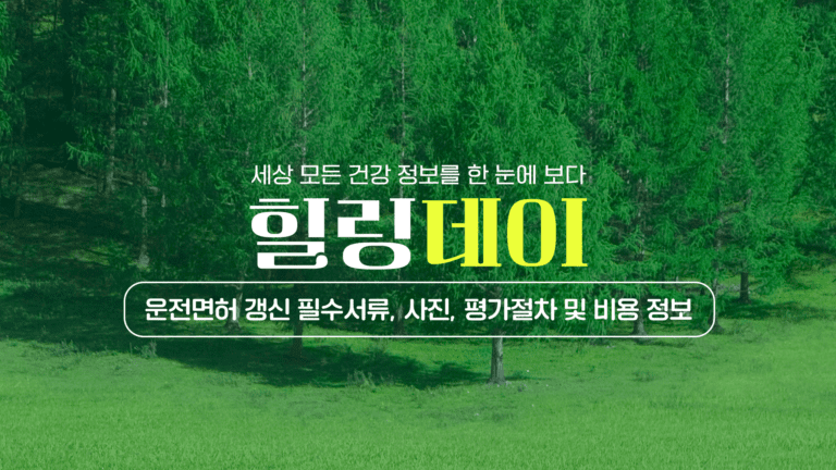 운전면허 갱신 필수서류, 사진, 평가절차 및 비용 정보